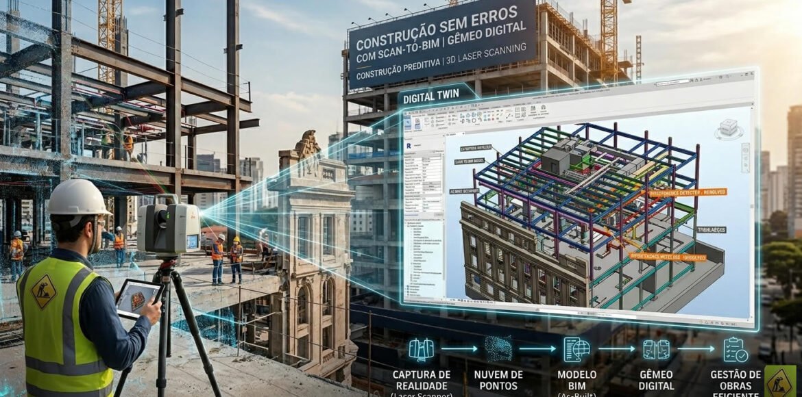 Como o Scan to BIM cria Gêmeos Digitais para uma gestão de obras sem erros