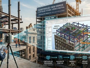 Como o Scan to BIM cria Gêmeos Digitais para uma gestão de obras sem erros