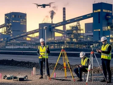topografia de precisão na montagem industrial
