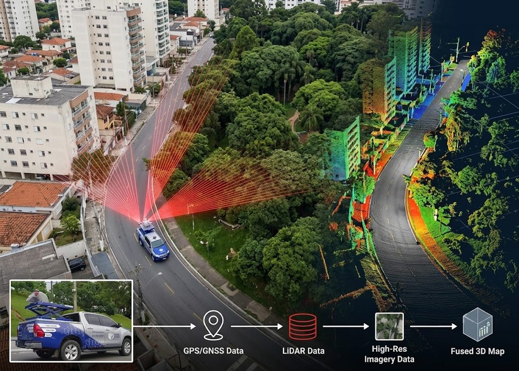 Como Funciona o Mobile Mapping no Mapeamento de Vias e Áreas Verdes, m3e, mobile mapping