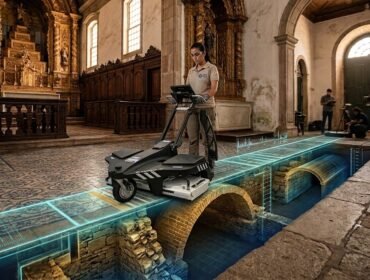imagem ilustrando como funciona o georradar em patrimônios históricos, sendo tecnologia não destrutiva