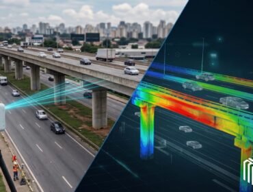inspeção 3D de pontes e viadutos, laser scanning m3e